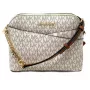 Michael Kors Bolso bandolera Jet Set Travel Vanilla Signature Coated Canvas herrajes dorados 35F1GTVC6B