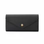 Michael Kors Jet Set Travel Funda cartera para teléfono, piel Saffiano negra, herrajes dorados, cierre con cremallera, correa de muñeca desmontable, 6 ranuras para tarjetas, compartimento para billetes, compartimento para teléfono