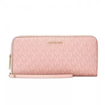 MICHAEL KORS Jet Set Travel Powder Blush bolso de muñeca de piel Saffiano 35R4GTVT3VPOW