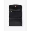 Michael Kors Jet Set Travel Tarjetero con monedero de piel Saffiano negro tono dorado