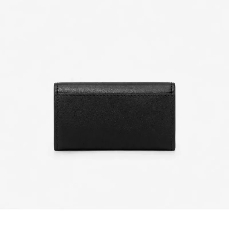 Michael Kors Jet Set Travel Tarjetero con monedero de piel Saffiano negro tono dorado