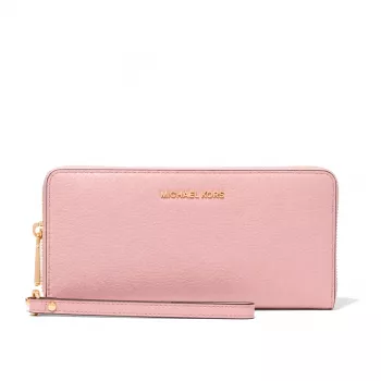 MICHAEL KORS Jet Set Travel Saffiano Leather Flat Multifunction Pouch en Powder Blush (35S6GTVE9LPOW)