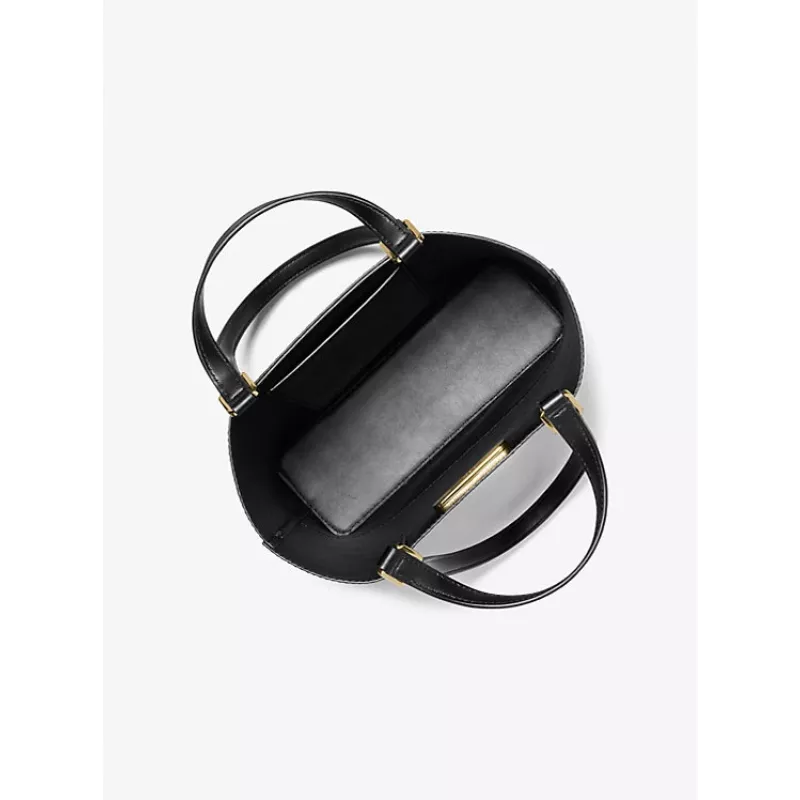Michael Kors Jet Set Travel Bolso de hombro de piel Saffiano negro 35S4GX9T1BBLA