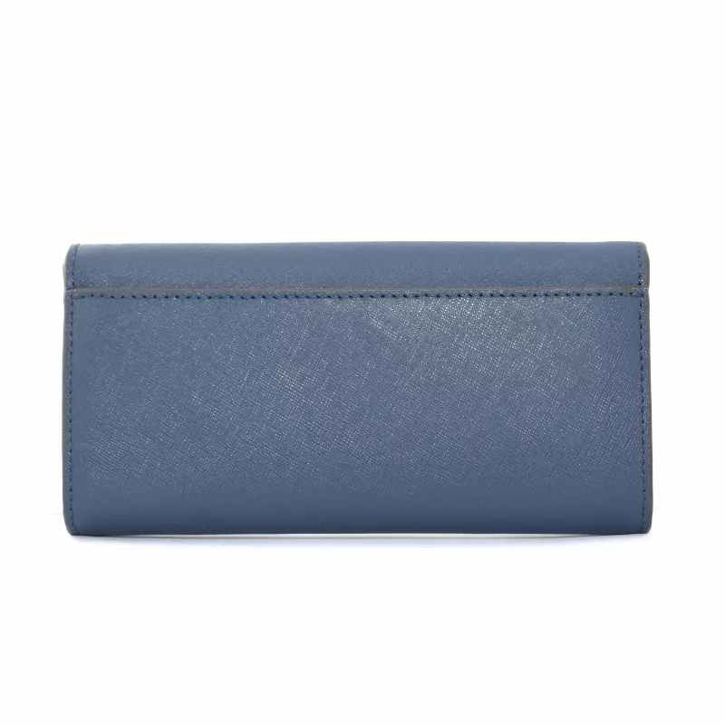 Michael Kors monedero de muñeca Jet Set Travel de piel Saffiano en azul marino con herrajes dorados