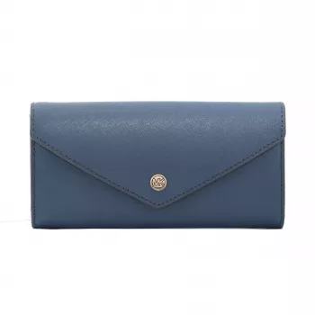 Michael Kors monedero de muñeca Jet Set Travel de piel Saffiano en azul marino con herrajes dorados