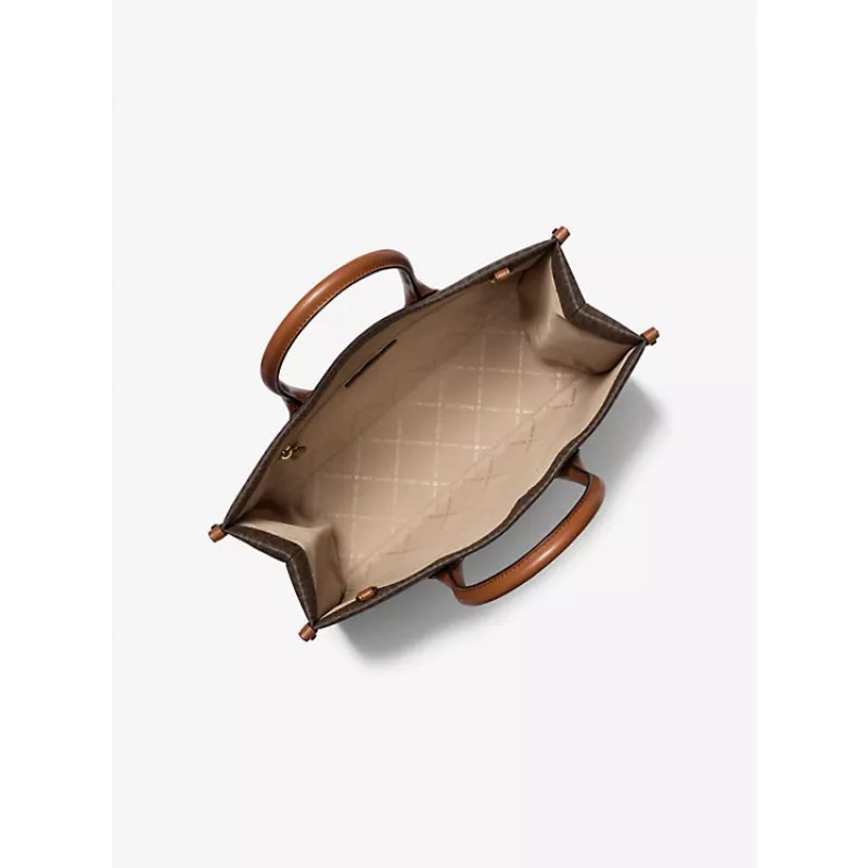 MICHAEL KORS Jet Set Travel bolso tote marrón Signature Coated Canvas 35R5G7ZT2BBRO