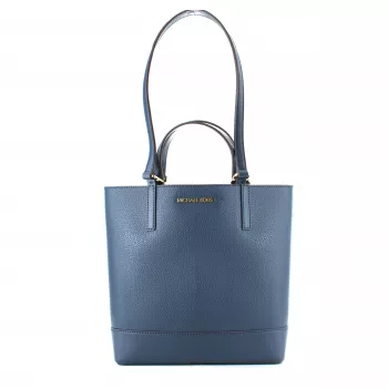 Michael Kors Jet Set Travel Bolso tote Navy piel Saffiano 35T0GX9T1TNAV