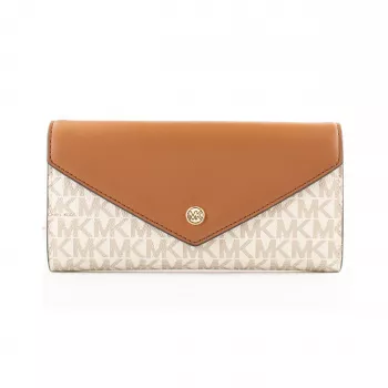 Michael Kors Jet Set Travel bolso bandolera Vanilla Signature lona recubierta 35F3GTVE7BVAN
