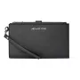 Funda-cartera con correa para móvil de mujer Michael Kors Jet Set Travel piel Saffiano, negra, herrajes en tono dorado