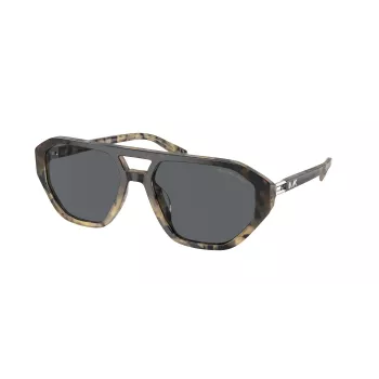 Gafas de sol de hombre Michael Kors MK2219U394287 - montura de acetato negra, lentes de policarbonato grises, 57 mm