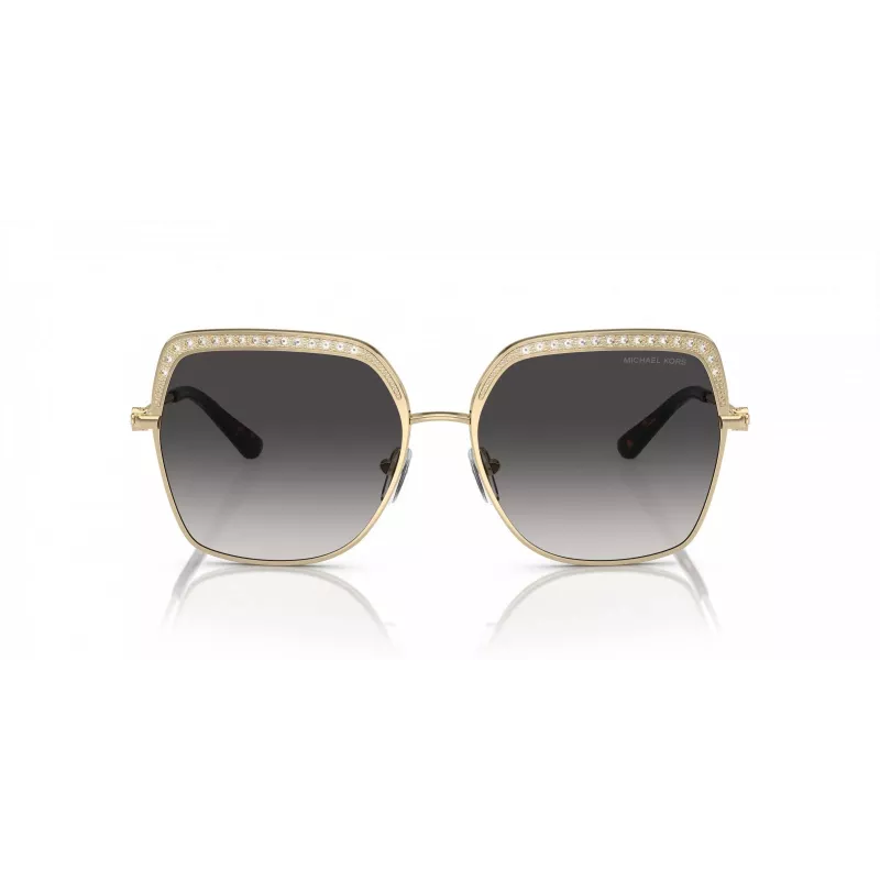 Michael Kors MK1141-10188G Gafas de sol de mujer - Montura de acetato negra, lente gris degradada, 57 mm
