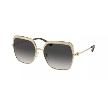 Michael Kors MK1141-10188G Gafas de sol de mujer - Montura de acetato negra, lente gris degradada, 57 mm