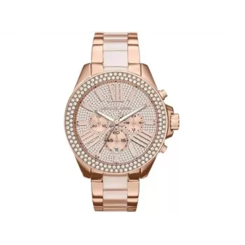 Michael Kors MK6096 Reloj cronógrafo para mujer, acero inoxidable en oro rosa, 42 mm