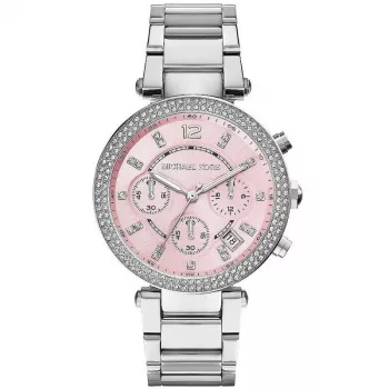 Michael Kors MK6105 Reloj cronógrafo para mujer, acero inoxidable tono oro rosa, 39mm