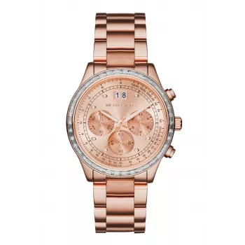 Michael Kors MK6204 Reloj cronógrafo de mujer, acero inoxidable tono oro rosa, 40mm