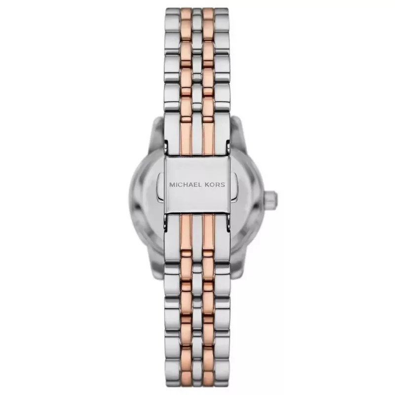 Michael Kors Pyper Reloj de cuarzo para mujer - 26mm caja de acero inoxidable, esfera plateada, correa plateada (MK4817)