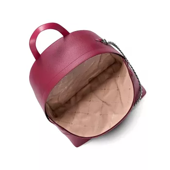 Michael Kors Rhea mochila mediana Dark Berry piel Saffiano herrajes dorados