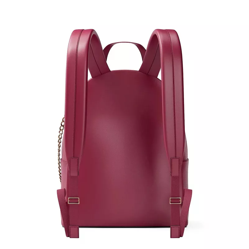 Michael Kors Rhea mochila mediana Dark Berry piel Saffiano herrajes dorados