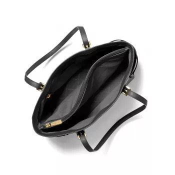 MICHAEL KORS Voyager Bolso tote mujer Negro piel Crossgrain 31x28x15 cm
