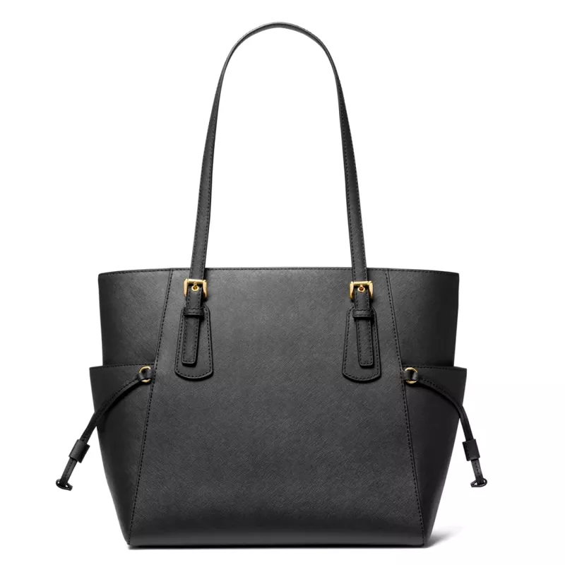 MICHAEL KORS Voyager Bolso tote mujer Negro piel Crossgrain 31x28x15 cm