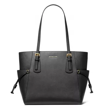 MICHAEL KORS Voyager Bolso tote mujer Negro piel Crossgrain 31x28x15 cm