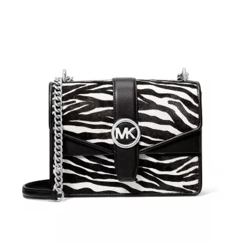 Bolso crossbody Michael Kors mujer 35S5SGRC1HBLA - piel Saffiano negra con herrajes dorados (20x16x6 cm)