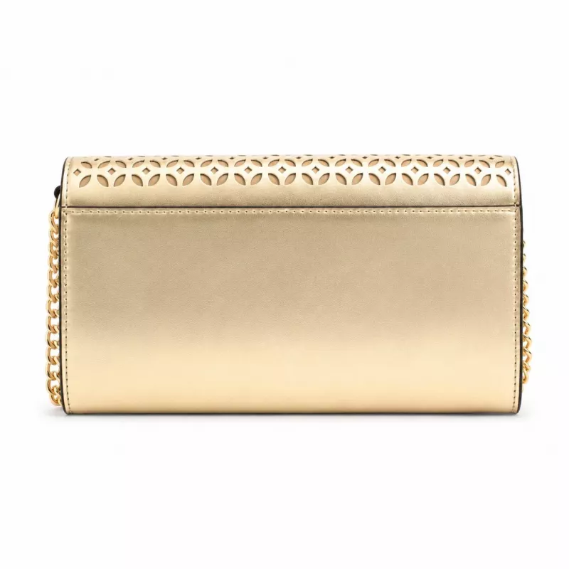 Michael Kors bolso bandolera Jet Set Charm mujer, lona con logo Signature, herrajes tono dorado