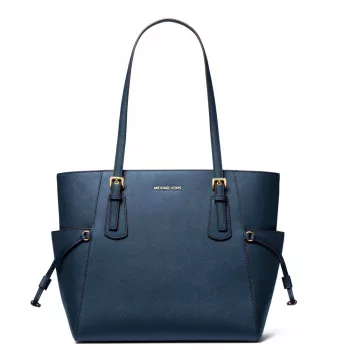 Bolso tote de mujer MICHAEL KORS Jet Set Travel de piel Saffiano azul marino 35S5GV6T7LNAV
