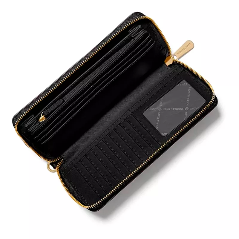 Michael Kors bolso de muñeca de piel Saffiano Jet Set Travel mujer, negro