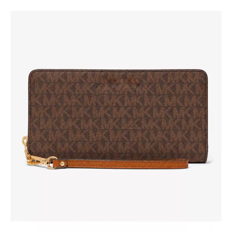 MICHAEL KORS monedero de muñeca de mujer Jet Set Travel en lona Signature marrón - 35S6GTVE9BBRO