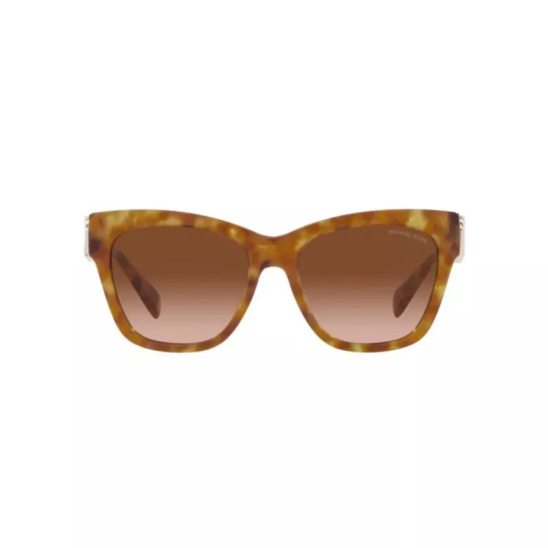 Michael Kors Gafas de sol para mujer MK2182U - Montura de acetato carey oscuro, lentes marrón degradado, 55 mm