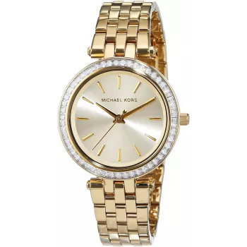 Michael Kors Reloj para mujer MK3365 Caja de acero inoxidable tono oro rosa 34 mm