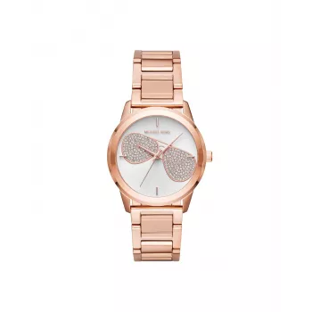 Michael Kors Reloj de mujer MK3673 Caja de acero inoxidable tono oro rosa 38 mm