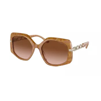Gafas de sol de mujer Michael Kors MK217739153B5 montura dark tortoise lentes marrones degradadas 56 mm
