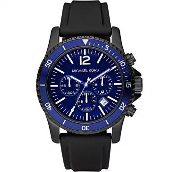 Michael Kors MK8165 Reloj de cuarzo para hombre, 46 mm, esfera negra/azul