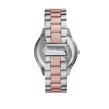 Michael Kors MK3204B Reloj de cuarzo para mujer, 34 mm, esfera plateada/blanca