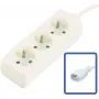 MicroConnect regleta de 3 tomas francesas tipo E con interruptor, protección contra sobrecargas y seguridad infantil, cable de 1,5m, blanco (MC-PS030150FRUPSW)