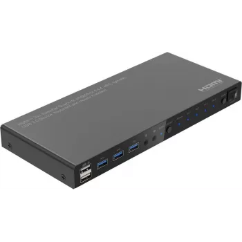 MicroConnect Switch KVM HDMI 4K@60Hz 4x1 con 4K60 4:4:4, hub USB 3.0, audio, carcasa metálica (MC-HDMIKVM0401-USB3-4K)