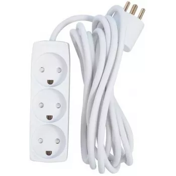 Microconnect GRU033WDK regleta de enchufes danesa de 3 tomas, 3 m, blanca