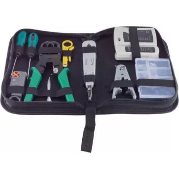 MicroConnect set comprobador de cables de red 10 (CAB-TEST5) con comprobadores RJ45, RJ11/RJ12, BNC, USB y 8 mandos remotos ID