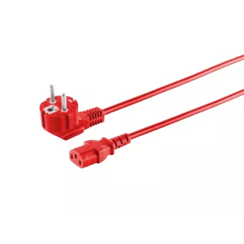 MicroConnect cable de alimentación Schuko en ángulo a IEC C13, 3m, rojo MC-SCHUANGC13300R