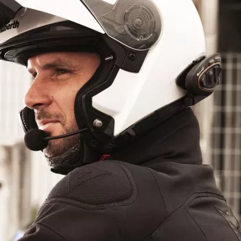 Midland BTX1 PRO S-TWIN Intercomunicador Bluetooth para moto Twin Pack con 800 m de alcance, batería de 23 h, IPX6, reducción de ruido DNK, radio FM, emparejamiento universal