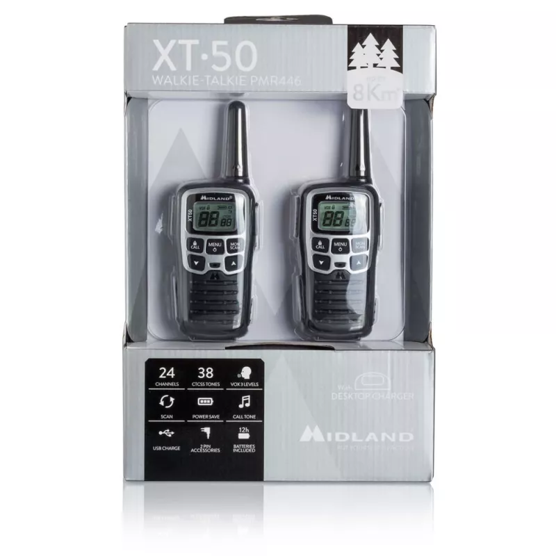 Midland XT50 2x Walkie PMR446 Gris