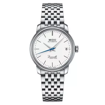 MIDO Baroncelli III reloj automático mujer 33mm acero inoxidable esfera opalina plateada M027207110100