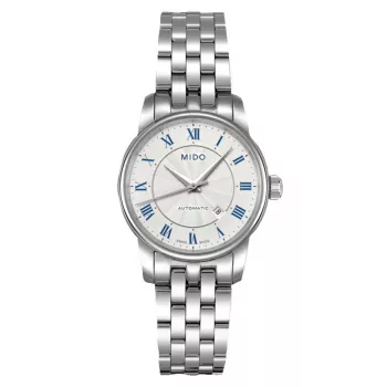 MIDO Baroncelli III reloj automático mujer 29mm acero inoxidable esfera plateada M76004211
