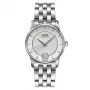 MIDO Baroncelli III reloj automático para mujer M007207110360 33mm esfera plateada con índices de diamantes pulsera de acero inoxidable