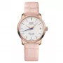 MIDO Baroncelli III Lady reloj automático 33mm oro rosa PVD acero inoxidable esfera plateada correa de piel marrón M027207360100