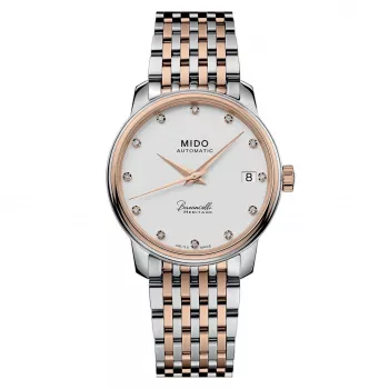 MIDO Baroncelli III Lady Diamonds Reloj automático mujer M027207220160 33mm oro rosa PVD