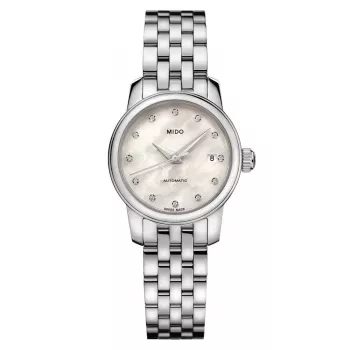 Reloj automático de mujer MIDO Memento Mori Limited Edition 25mm acero inoxidable esfera nácar blanca