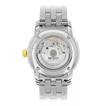 MIDO reloj hombre M86009261 Baroncelli III 38mm automático esfera plateada piel negra